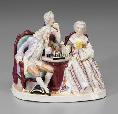 Appraisal: Meissen style figural group seated man and woman in th