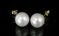 Appraisal: A Pair of mm Pearl Ear Studs Always elegant pearl