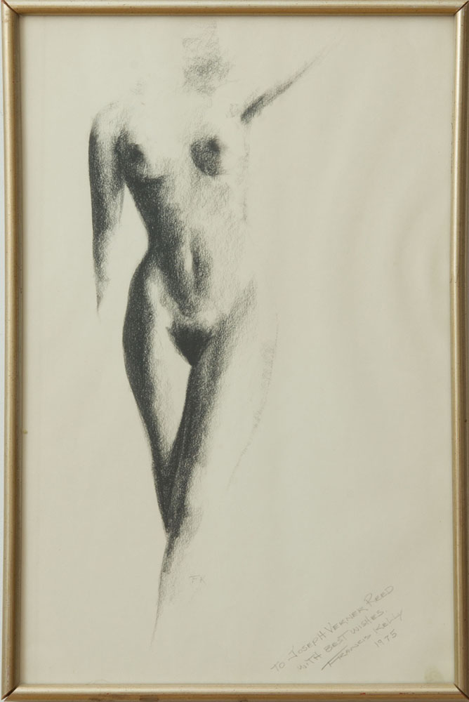 Appraisal: FRANCIS KELLY - STANDING NUDE Lithograph in black on wove