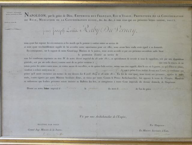 Appraisal: Napoleonic Document From a Bronxville NY estate Dimensions h x