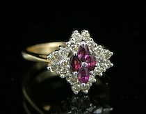 Appraisal: Ladies' Two-Tone Gold Ruby Diamond Ring A k yellow gold