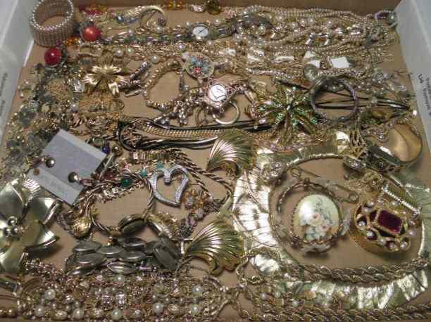 Appraisal: Tray lot of assorted ladies costume jewelry Includes gold filled