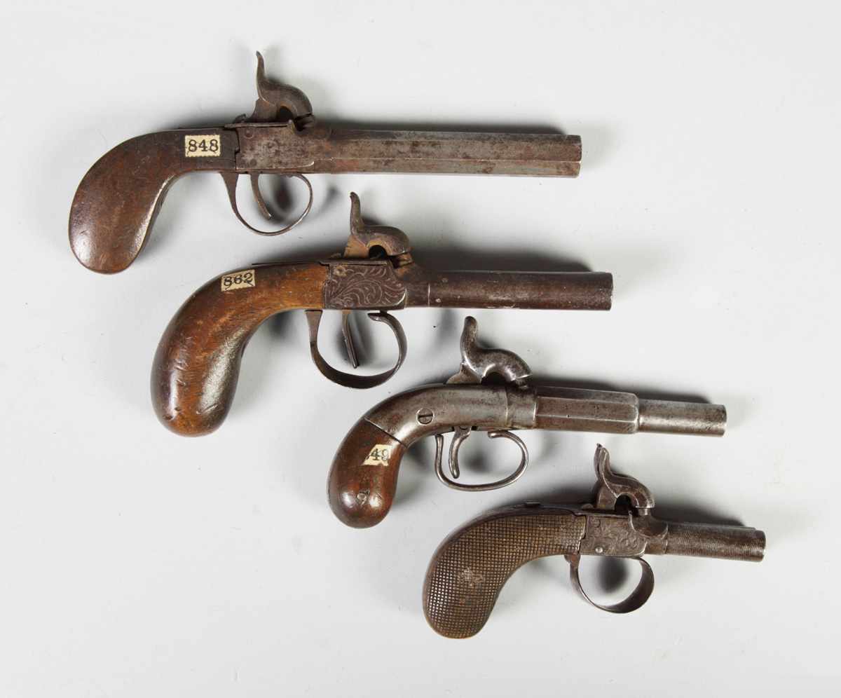 Appraisal: Pistols Top to bottom ELG Belgian cap ball percussion pistol