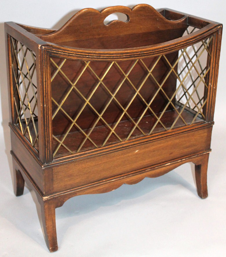 Appraisal: A Regency style mahogany music Canterbury the shaped rectangular outline