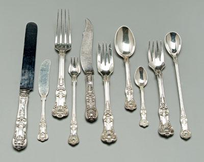 Appraisal: Tiffany sterling flatware English King pattern pieces most with marks