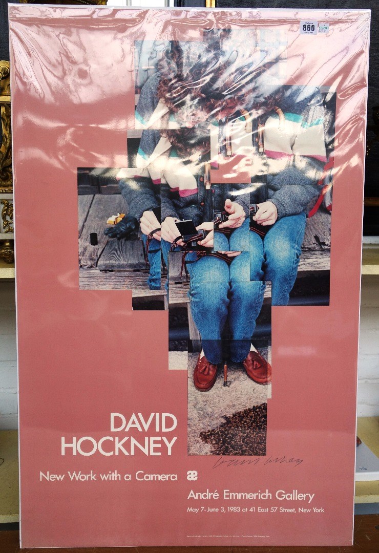 Appraisal: David Hockney a signed poster 'New Work with a Camera'