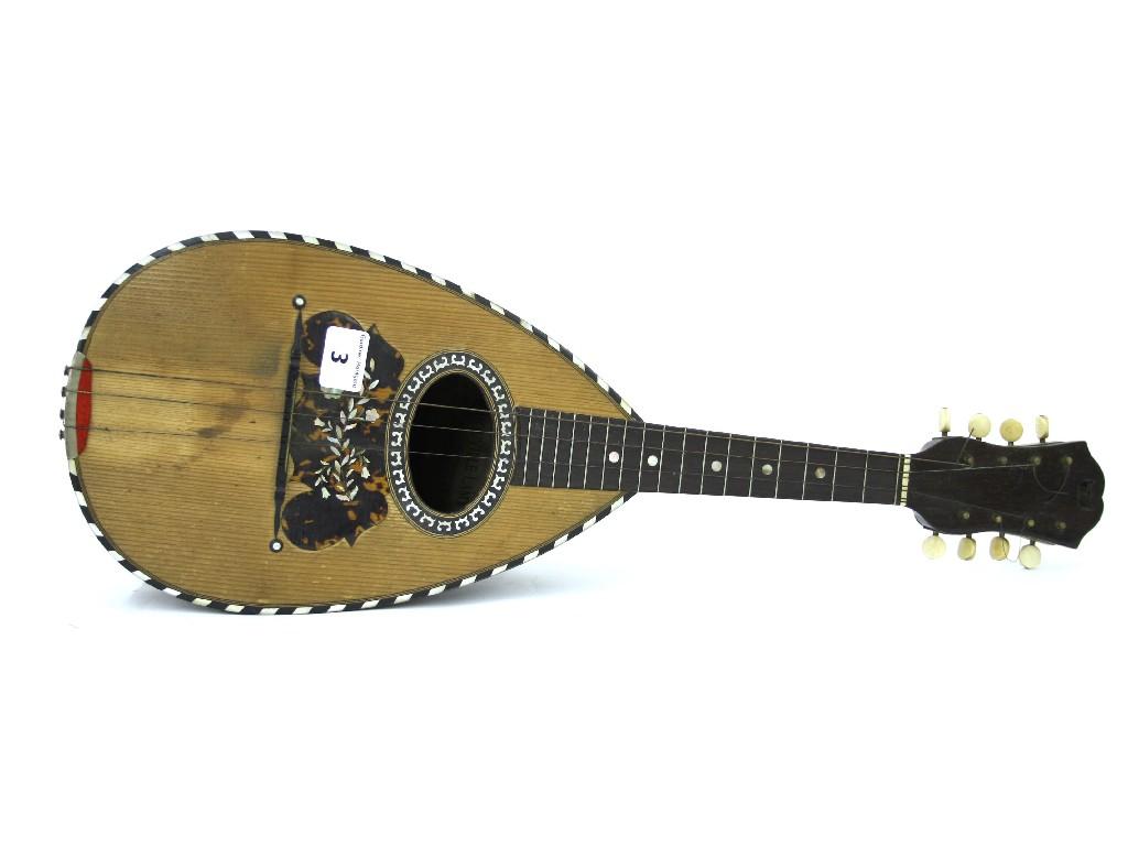 Appraisal: Neapolitan mandolin labelled G Grandini Girolamo Thibouville-Lamy the fret rosewood