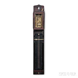 Appraisal: Japanese Shaku Dokei or Pillar Clock with Lacquer Dial traditional-style