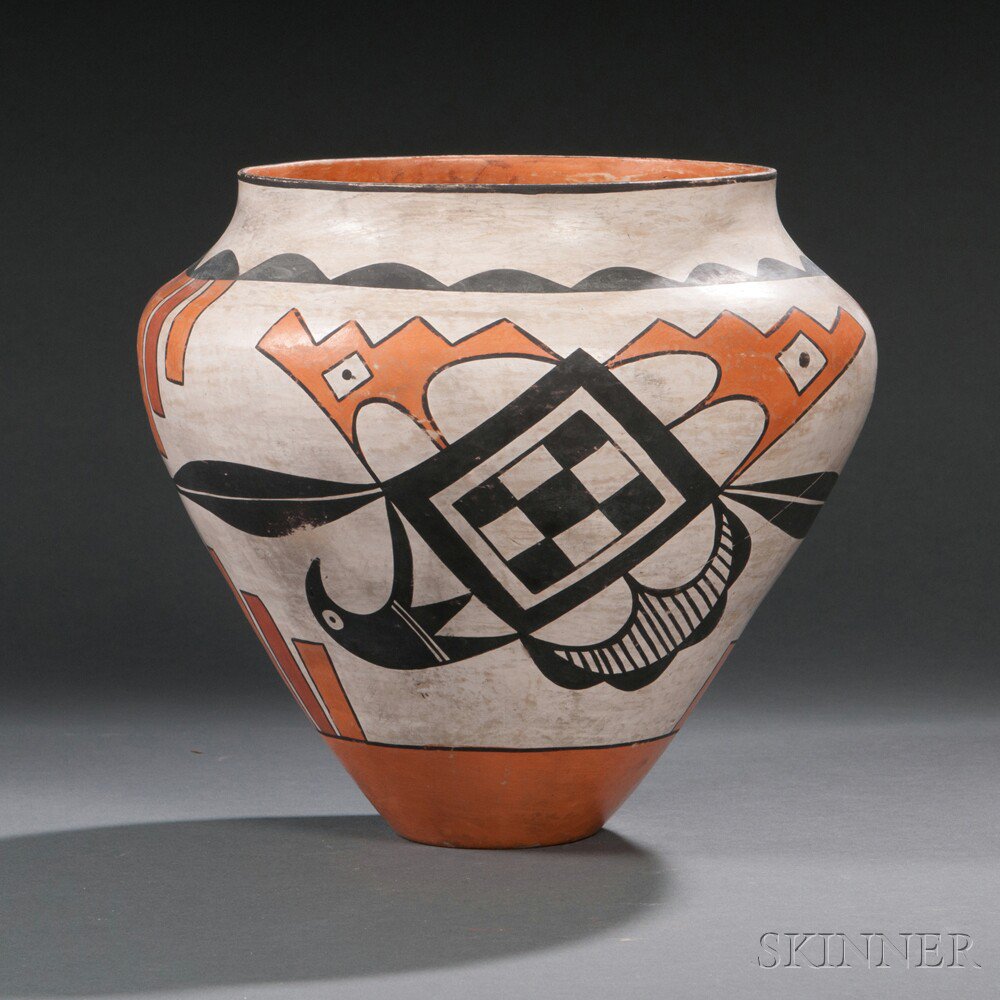 Appraisal: Acoma Polychrome Pottery Jar c second quarter th century with