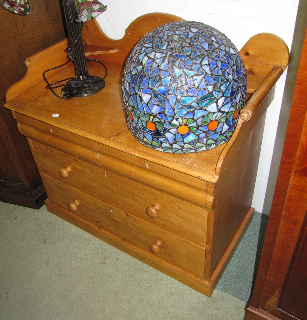 Appraisal: Pine chest of drawers with washstand top