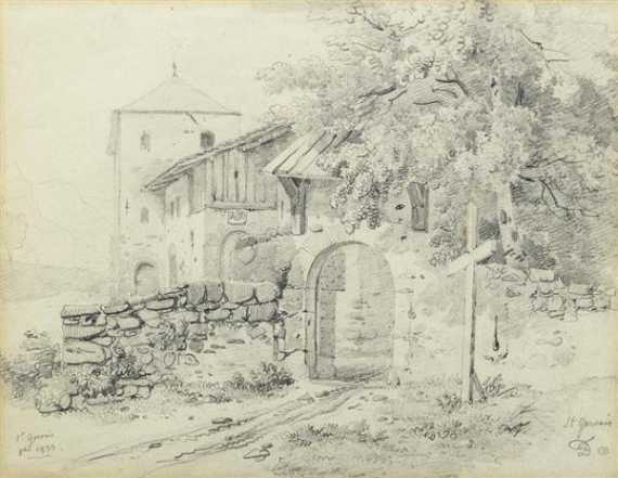 Appraisal: DIDAY FRANCOIS Gen ve St Gervais Pencil on paper Inscribed