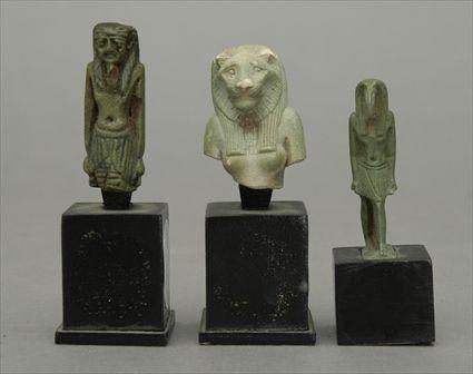 Appraisal: Three Egyptian Faience Amulets Tallest in