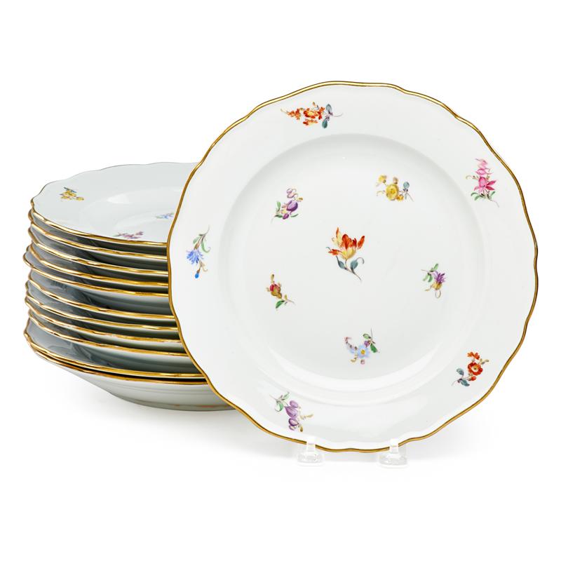 Appraisal: SET OF MEISSEN PORCELAIN SOUP BOWLS Condition Report