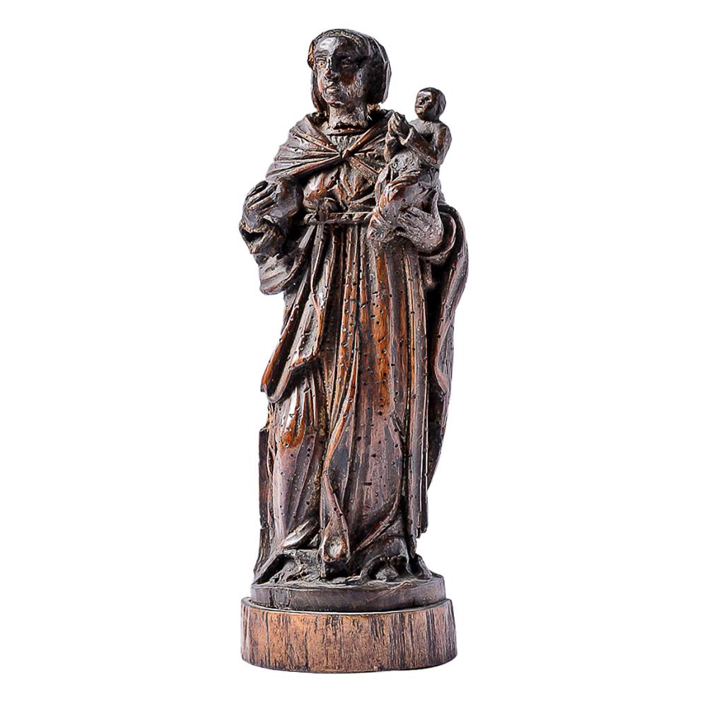 Appraisal: CONTINENTAL WALNUT GROUP OF THE MADONNA AND CHILD PROBABLY TH