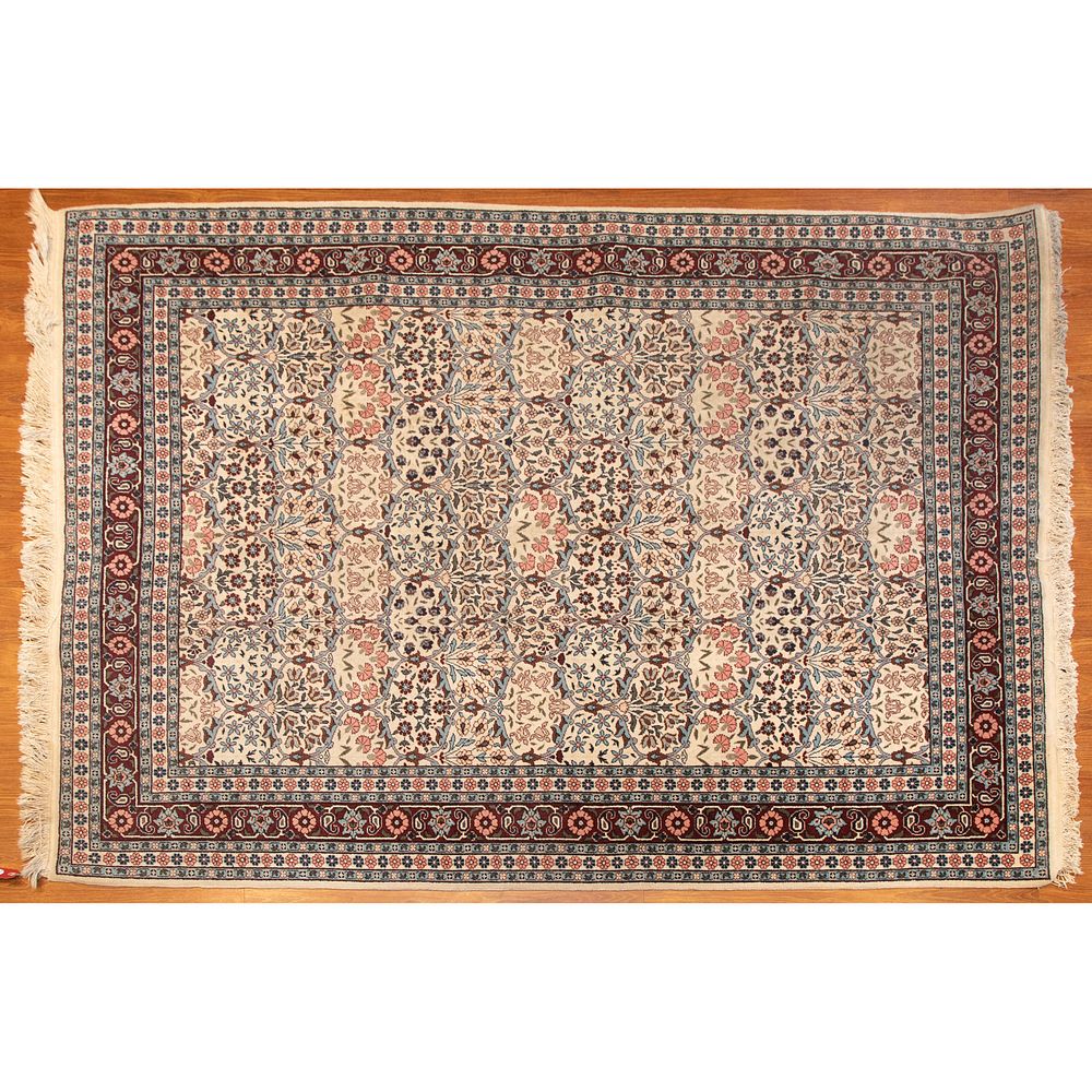 Appraisal: Hereke Rug Turkey x Fourth quarter- th century hand-knotted wool