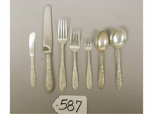 Appraisal: Set of sterling marked flatware including each spoons forks and