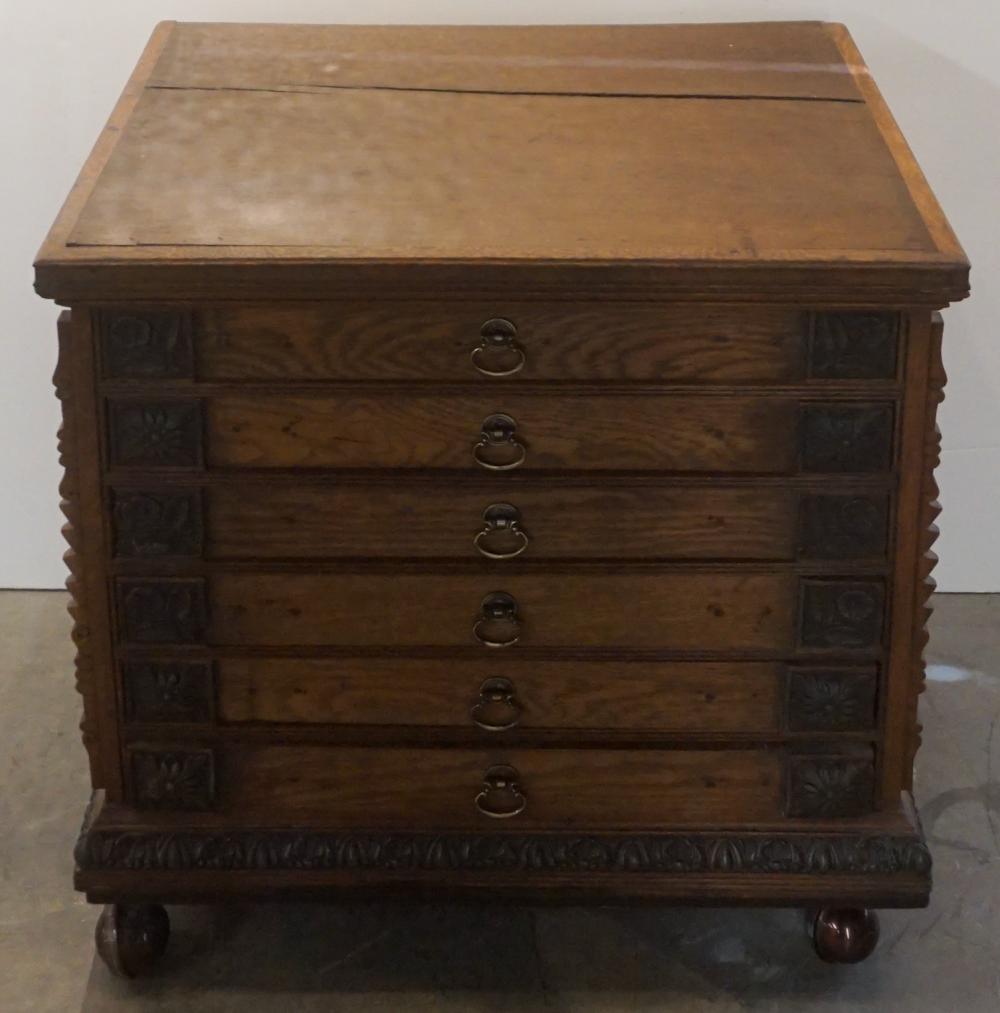 Appraisal: Victorian Oak Six-Drawer Spool Chest x x in x x