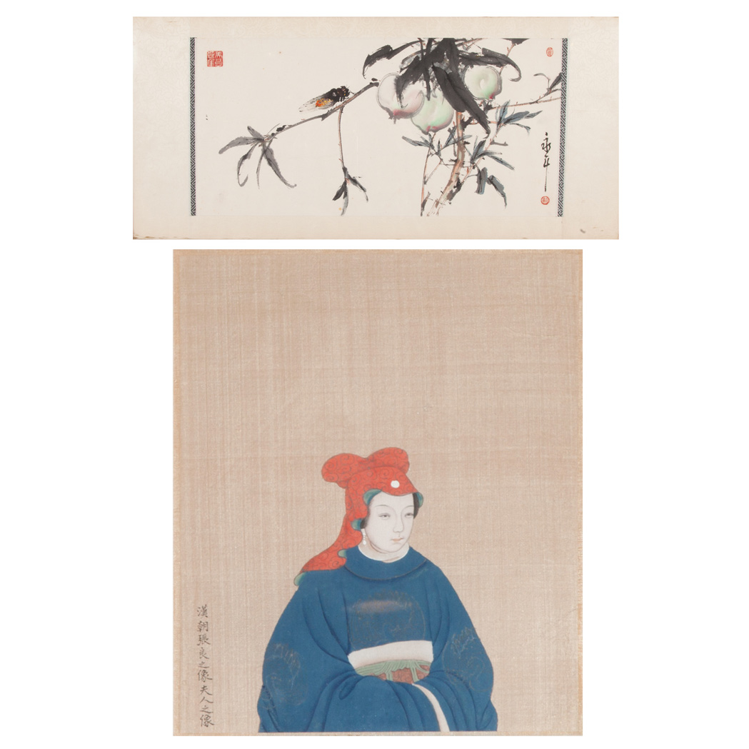 Appraisal: Chinese School th Century Two one depicting a female the