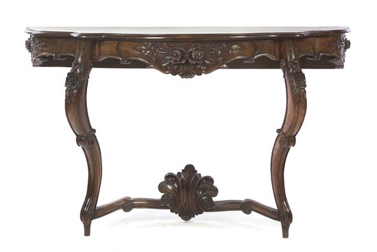 Appraisal: Sale Lot A Victorian Mahogany Console Table having a serpentine