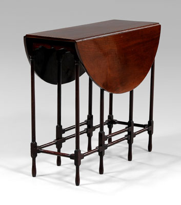 Appraisal: Chippendale mahogany spider-leg table dense mahogany throughout two drop leaves