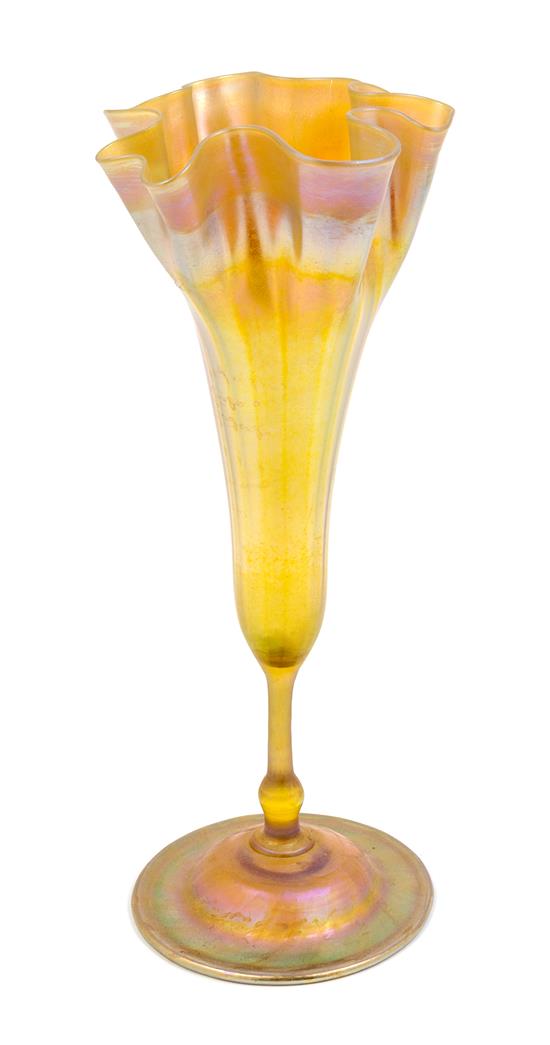 Appraisal: Sale Lot A Tiffany Studios Favrile Floriform Vase in gold