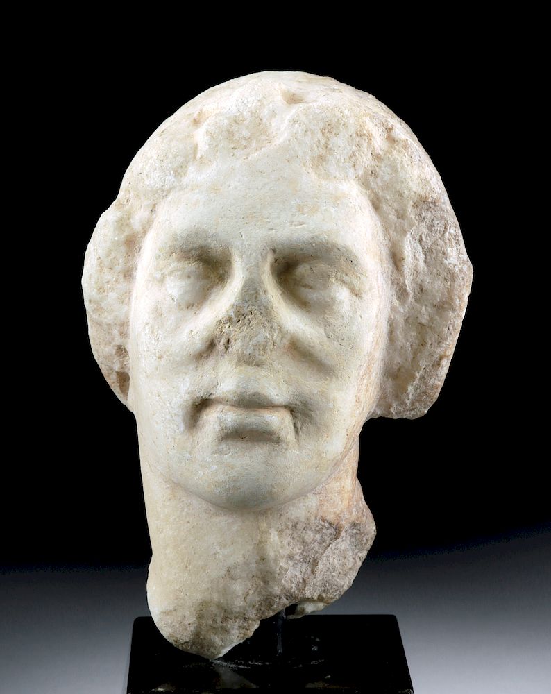 Appraisal: Greek Hellenistic Marble Head of Woman Greece Hellenistic Period ca