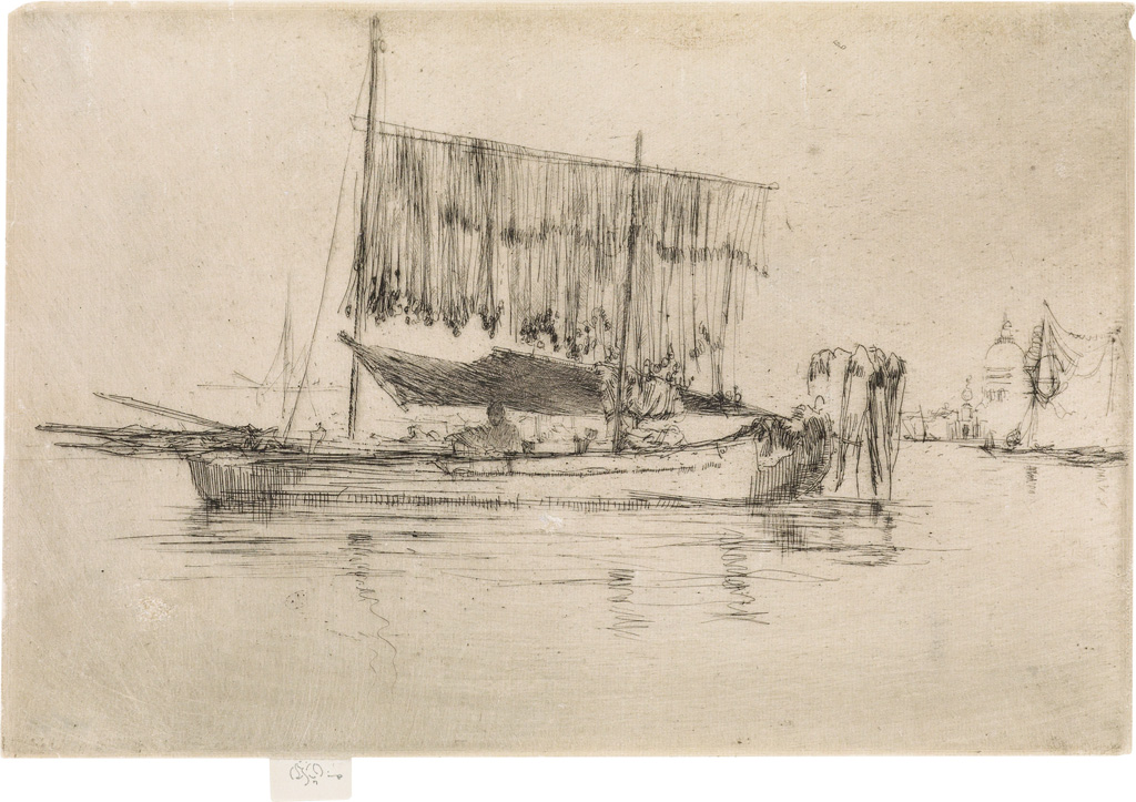 Appraisal: JAMES A M WHISTLER The Fishing Boat Etching and drypoint