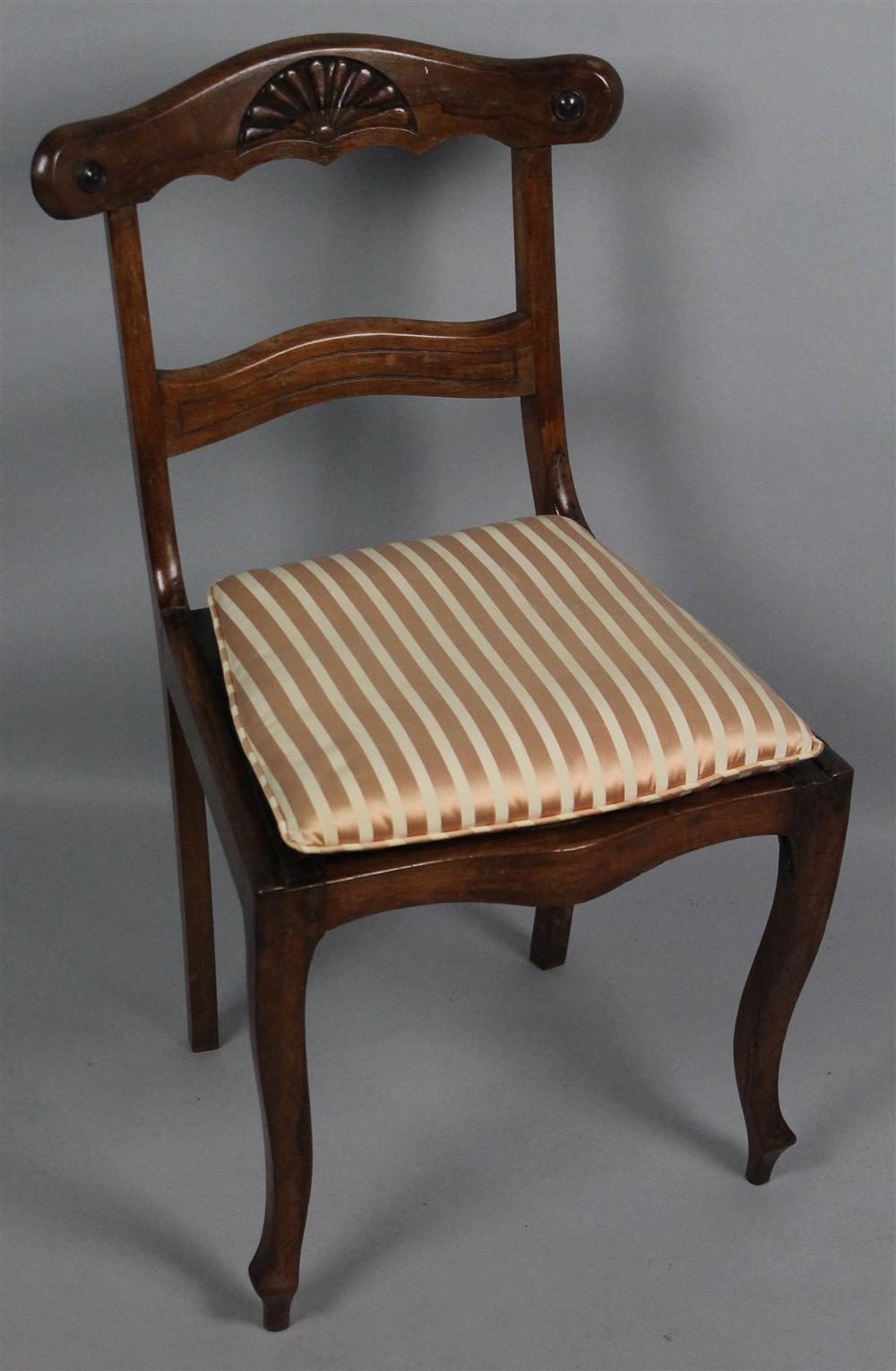 Appraisal: FRENCH PROVINCIAL STYLE CANED SIDE CHAIR with loose cushion -