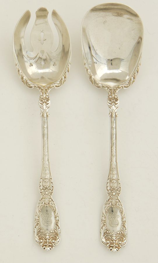 Appraisal: GORHAM TWO-PIECE STERLING SILVER SALAD SET In the Florentine pattern