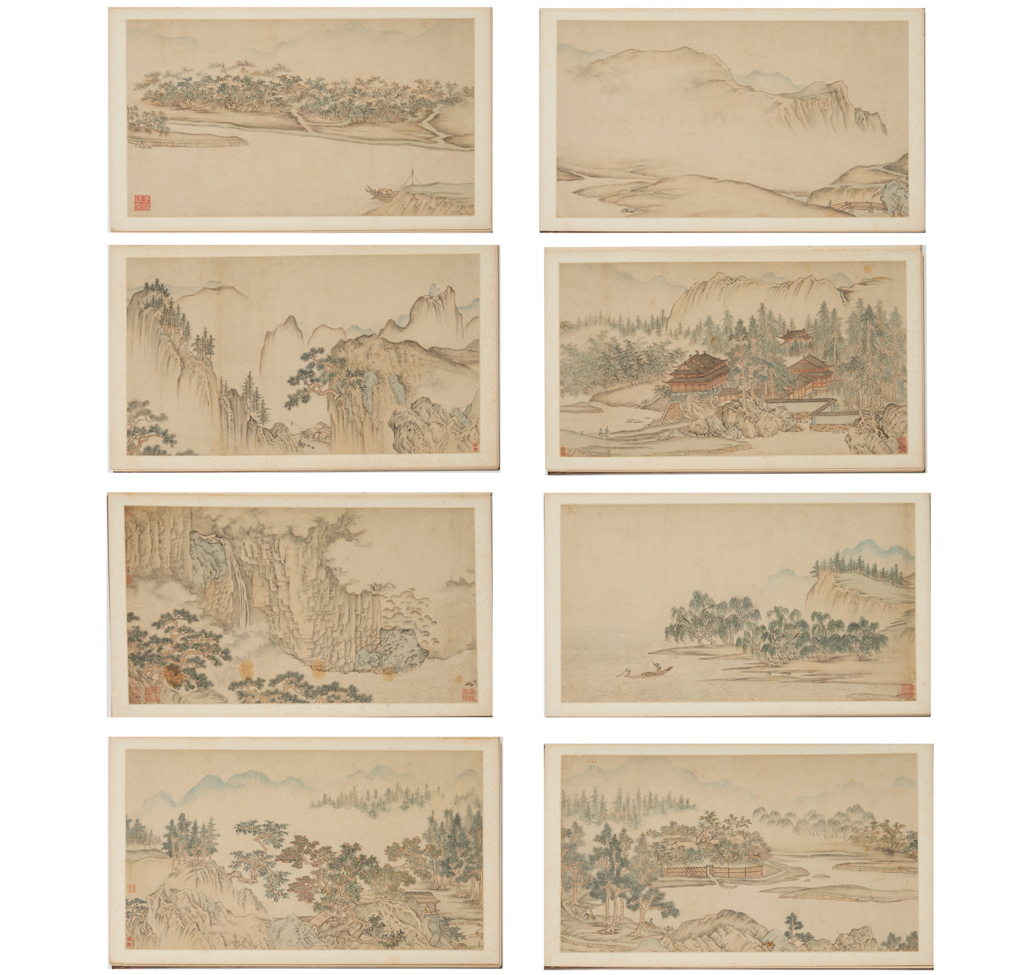 Appraisal: MARK OF KUNCAN SHIQI INK LANDSCAPES Kun Can Chinese -