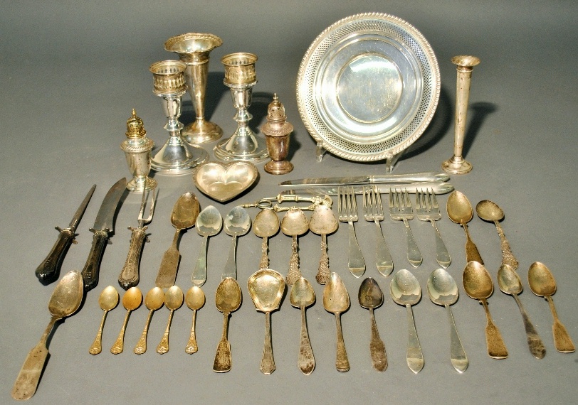 Appraisal: - Group of sterling and coin silver tableware spoons etc