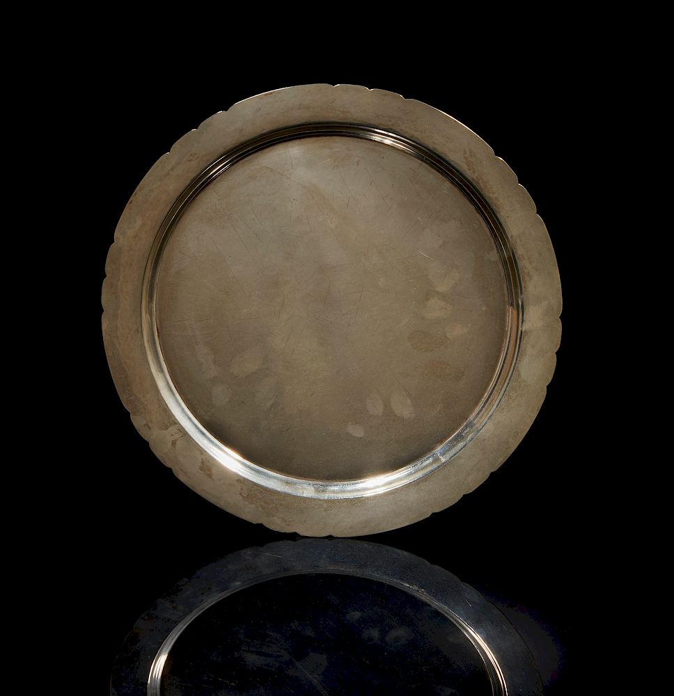 Appraisal: Sterling Silver Tray Shreve Co San Francisco Sterling silver round