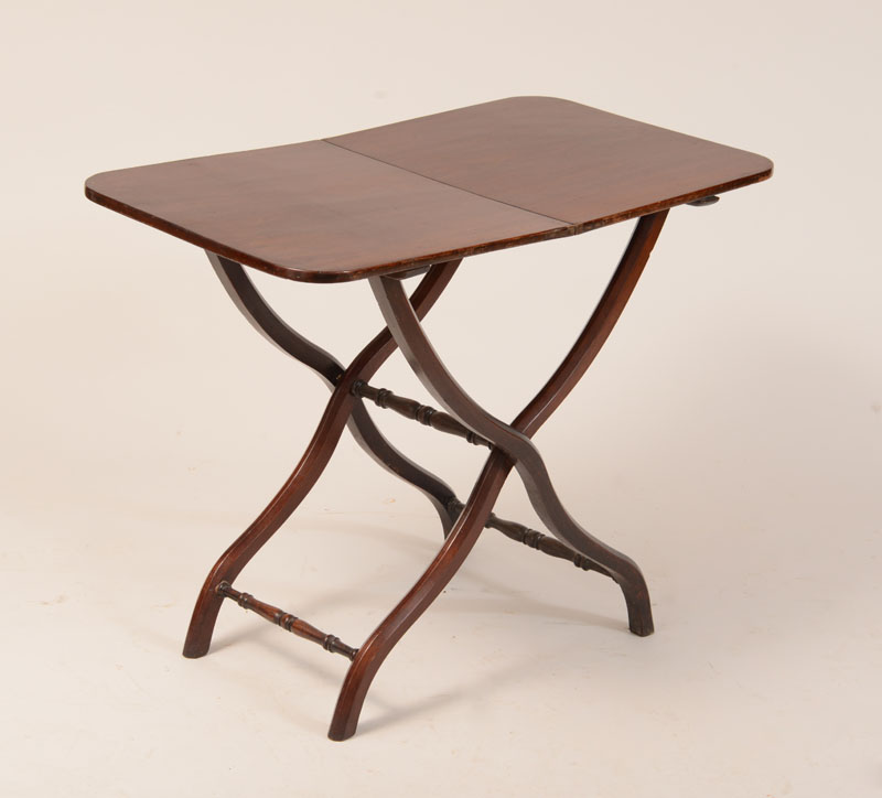 Appraisal: English Mahogany Folding Coaching Table x x in Property from