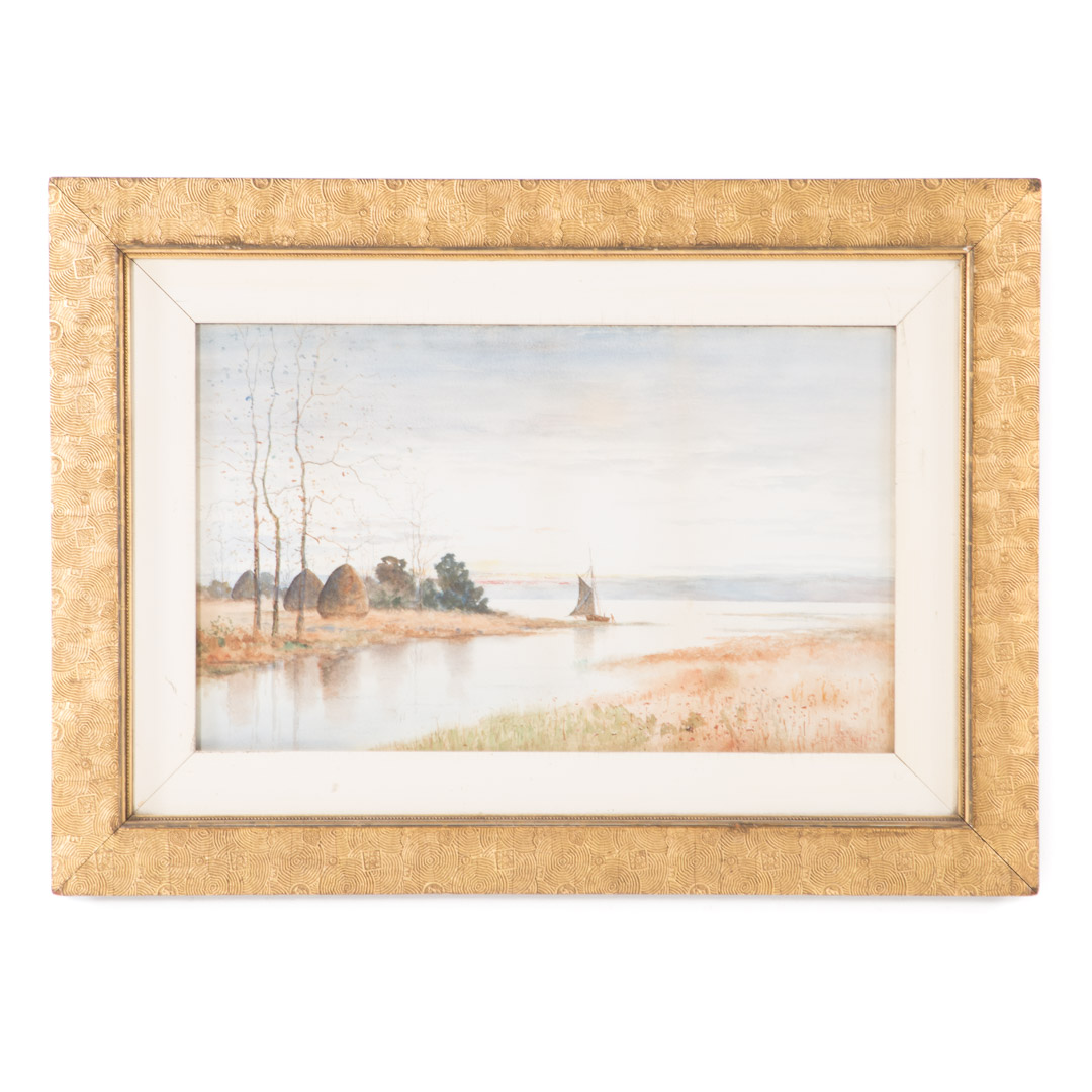 Appraisal: Samuel R Chaffee Fishing Vessel at Shore w c Watercolor