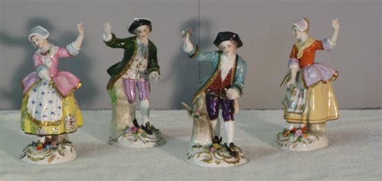 Appraisal: Set of four Continental porcelain figures representing the seasons h