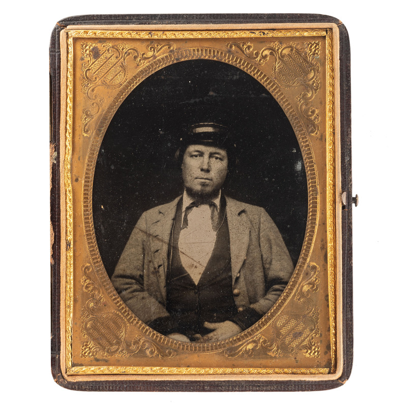 Appraisal: CIVIL WAR Half plate tintype of Confederate private N p