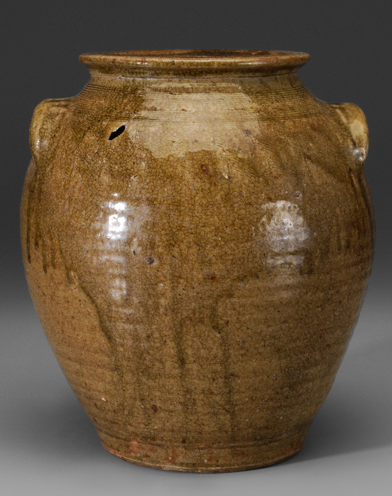 Appraisal: Alkaline-Glazed Stoneware Jar attributed to Catawba Valley North Carolina th