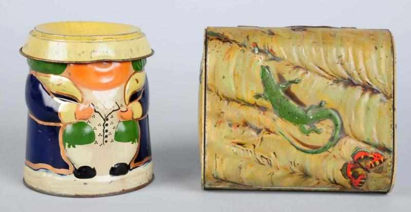 Appraisal: Lot of Biscuit Tins Includes one with lizard and butterflies