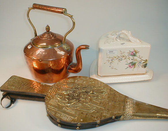 Appraisal: A Victorian cheese dish and cover brass bellows and copper