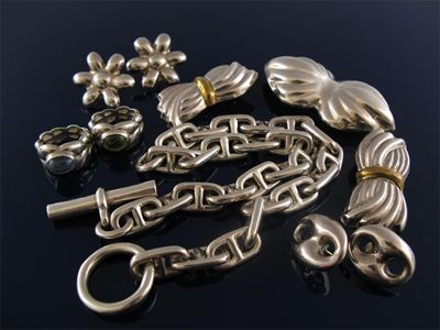 Appraisal: An American chain link necklace two Benney silver rings a