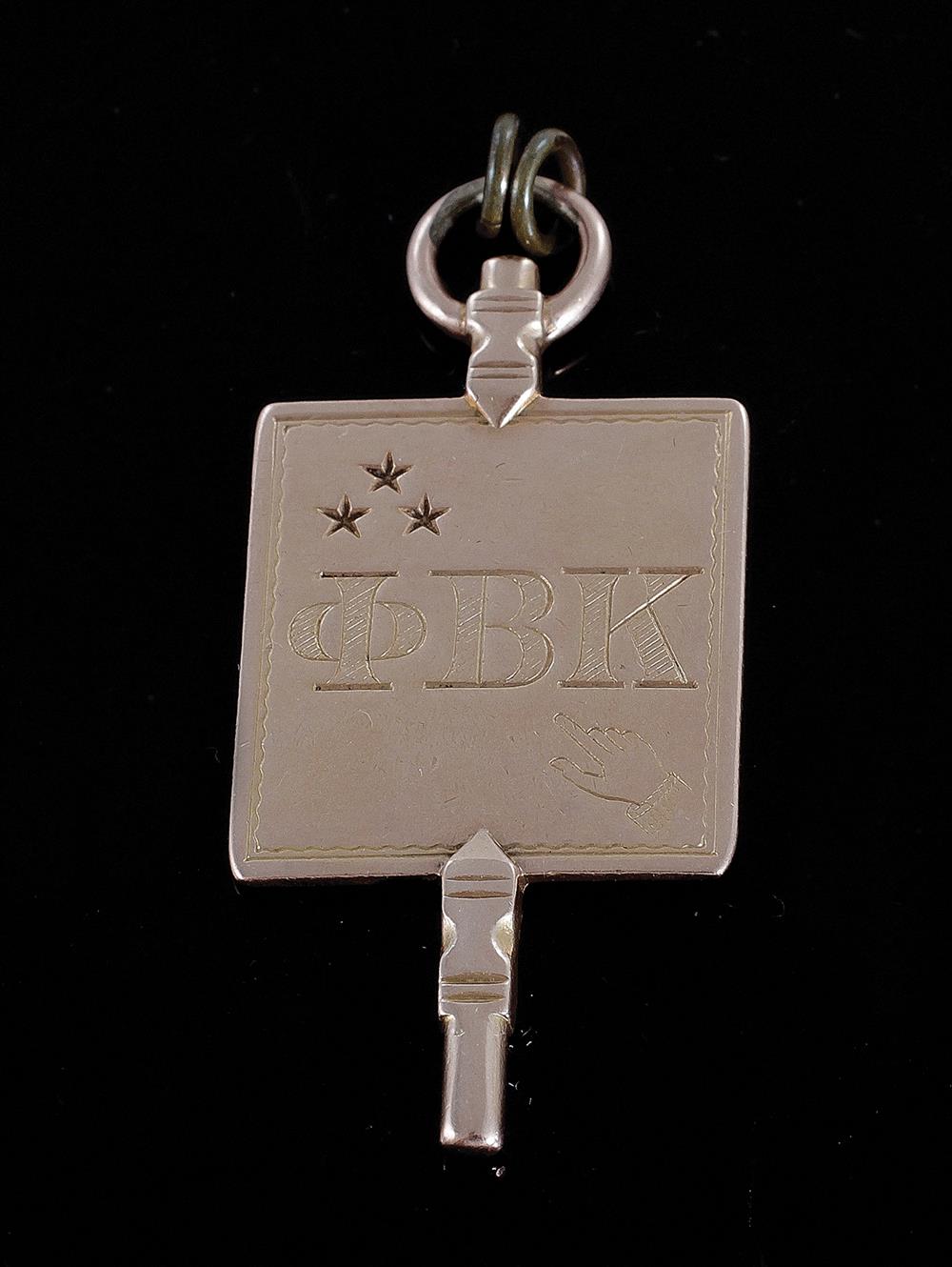 Appraisal: Phi Beta Kappa Honor Society fraternity key K gold C