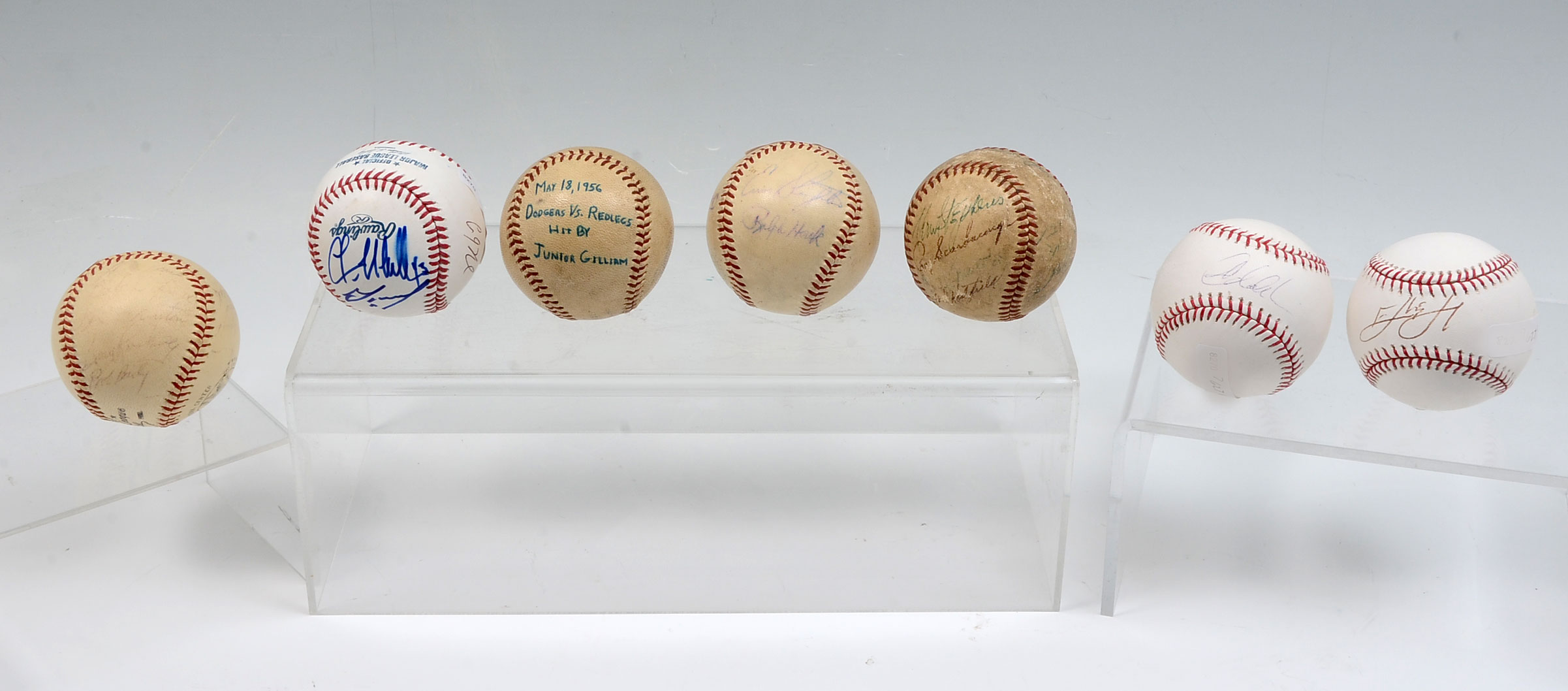 Appraisal: SEVEN AUTOGRAPHED BASEBALLS Six are official MLB baseballs one unofficial