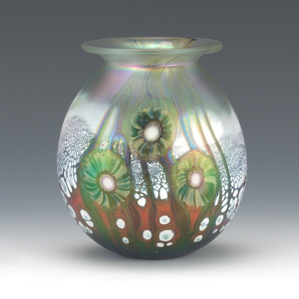 Appraisal: ROBERT EICKHOLT AMERICAN CONTEMPORARY x x Studio art glass bulbous