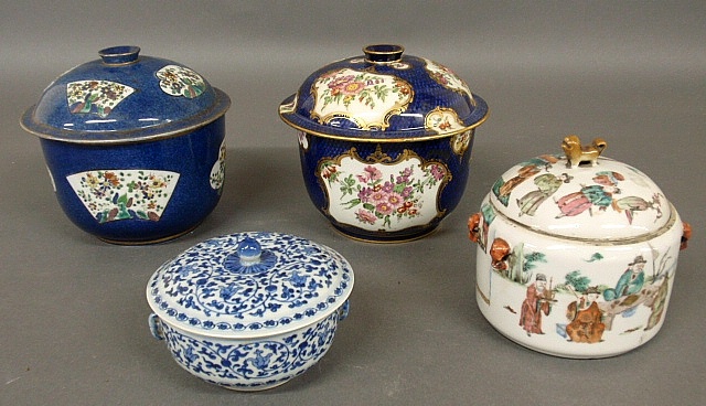 Appraisal: - Four Chinese porcelain covered pots th c largest h