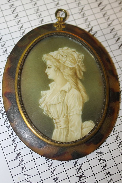 Appraisal: th Century French SchoolAn oval miniature of a woman in