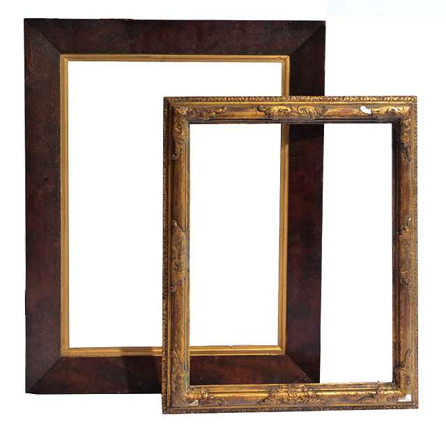 Appraisal: A TH CENTURY MAHOGANY AND PARCEL GILT FRAME rebate size