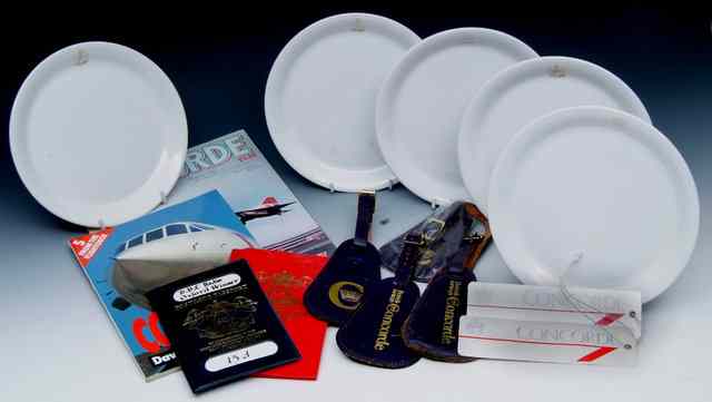 Appraisal: A QUANTITY OF CONCORDE MEMORABILIA to include luggage labels booklets