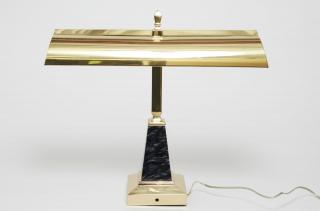 Appraisal: Black Marble Brass Desk Lamp Black marble and brass desk