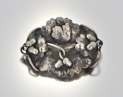 Appraisal: A Danish Silver Acorn Motif Brooch Signed Gustav silver standard