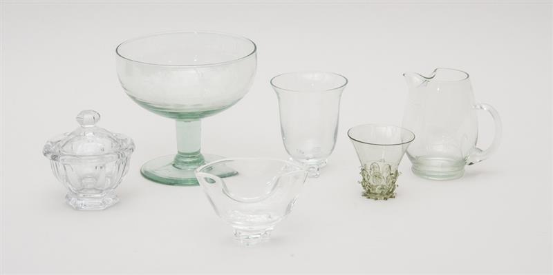 Appraisal: STEUBEN GLASS FOOTED BOWL Marked together with a hand-blown wine